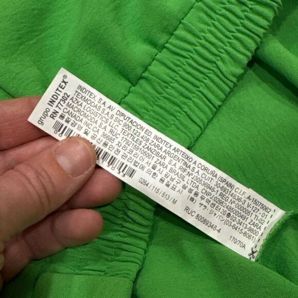 NWT Zara wide-leg neon green pants large - Picture 3 of 5